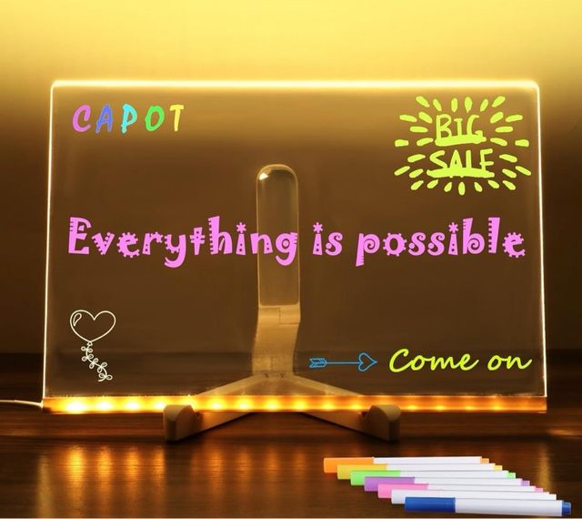 Pizarra LED con soporte: ¡Como nueva!