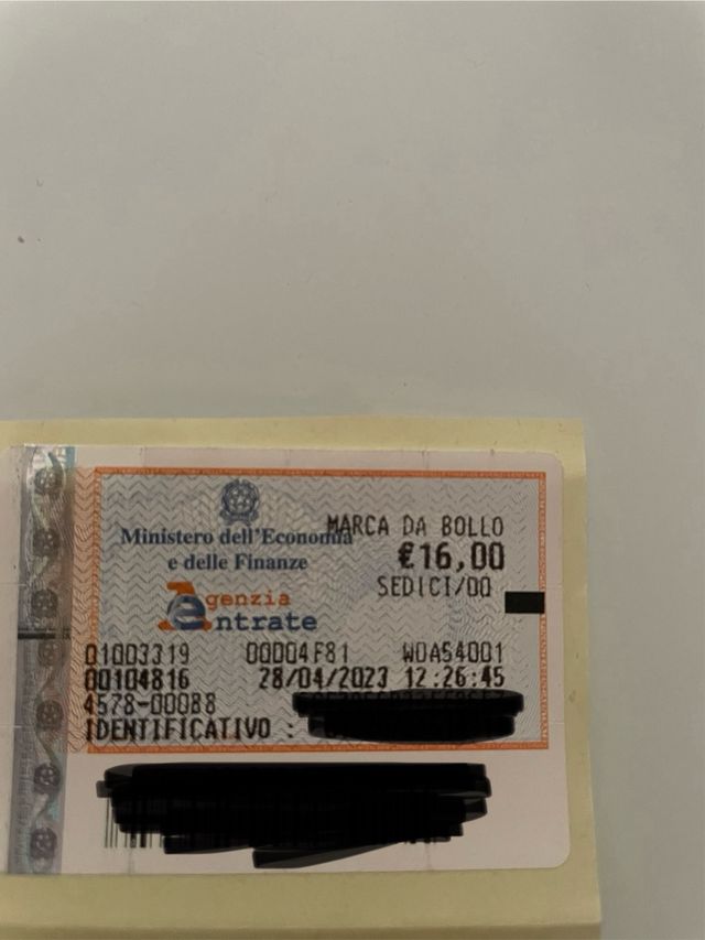 2 Marche da bollo €16