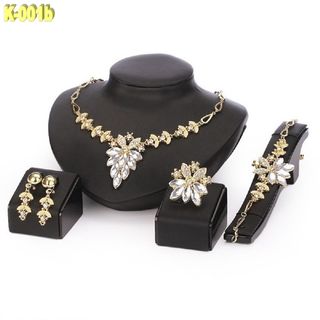 Conjunto Novia Bisuteria Dorado Pedrería