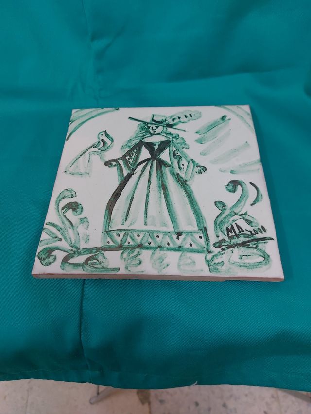 Azulejo cerámica pintado a mano 20x20 cm
