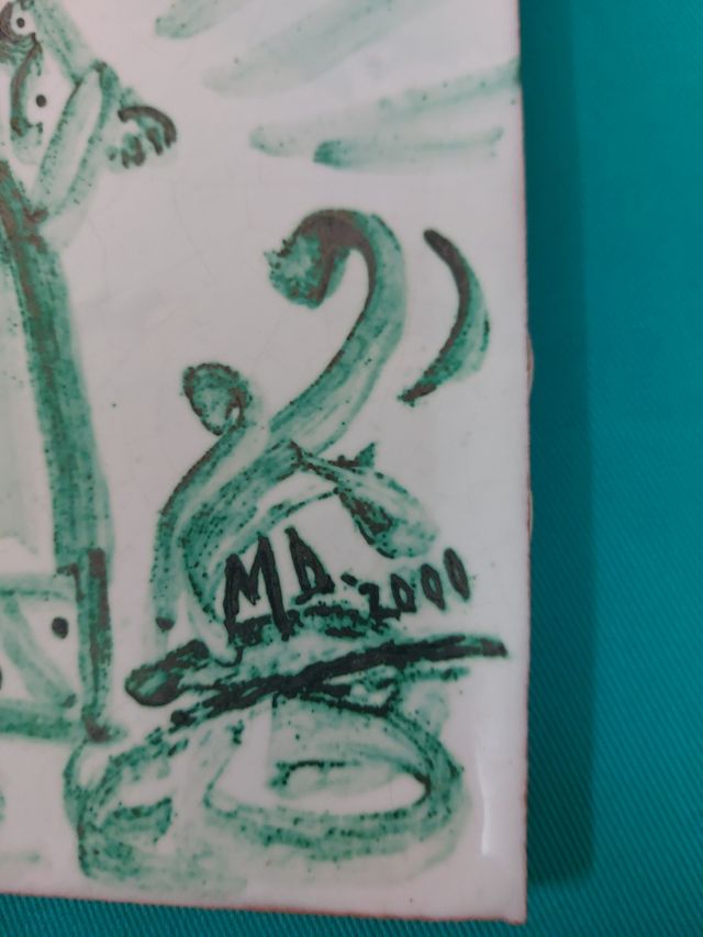 Azulejo cerámica pintado a mano 20x20 cm