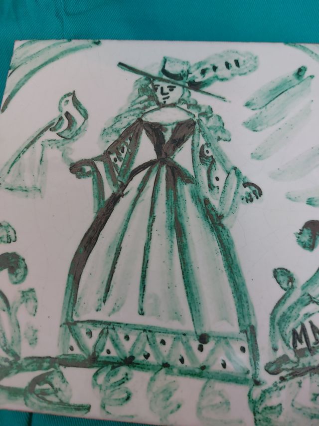 Azulejo cerámica pintado a mano 20x20 cm