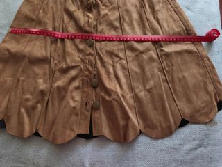 Falda midi de ante marrón