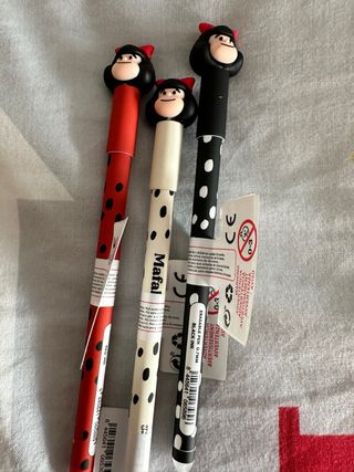 BOLÍGRAFOS MAFALDA BORRABLES - PACK 3 COLORES