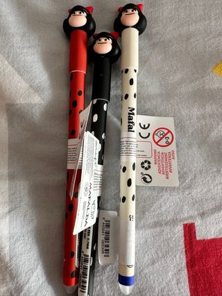 BOLÍGRAFOS MAFALDA BORRABLES - PACK 3 COLORES