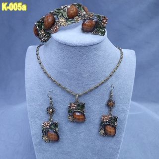 Juego Bisutería con Pedrería Marrón