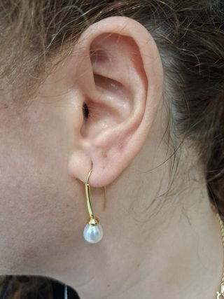 Pendientes oro 18klts con perla