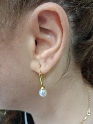 Pendientes oro 18klts con perla