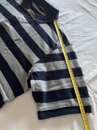 Polo Nautica rayas azul marino gris
