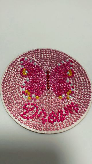 Set de 8 Posavasos con piedras Brillantes Rosa.