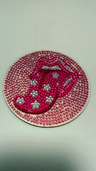 Set de 8 Posavasos con piedras Brillantes Rosa.