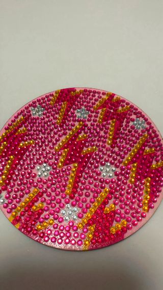 Set de 8 Posavasos con piedras Brillantes Rosa.