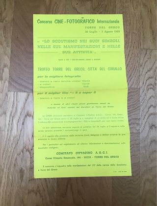 Locandina Concorso Fotografico Scout 1969