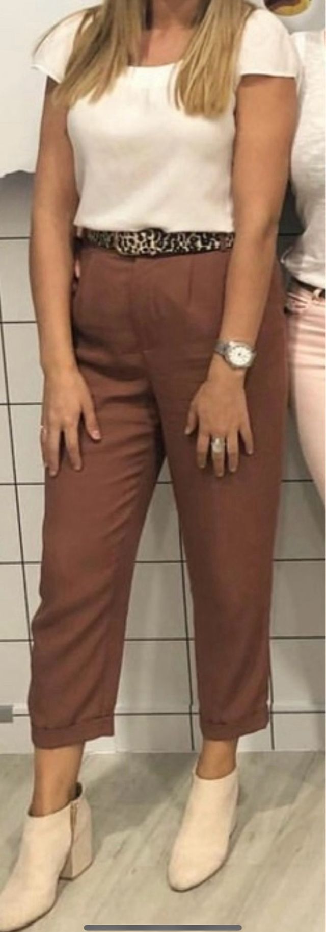 Pantalones rectos marrón