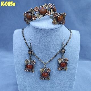 Conjunto Bisutería Pedrería Marrón