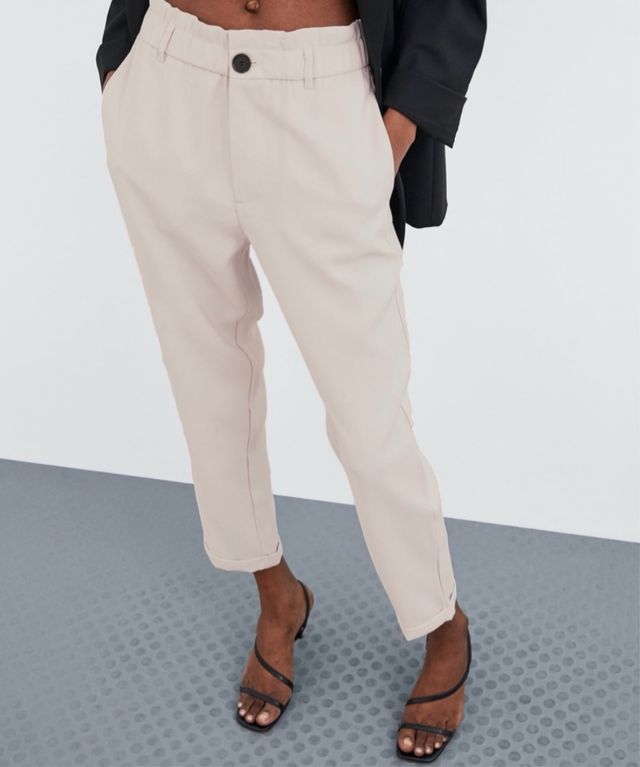 Pantalones rectos Zara beige