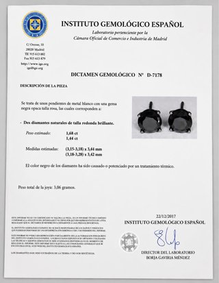 Pendientes Anil Arjandas diamantes negros
