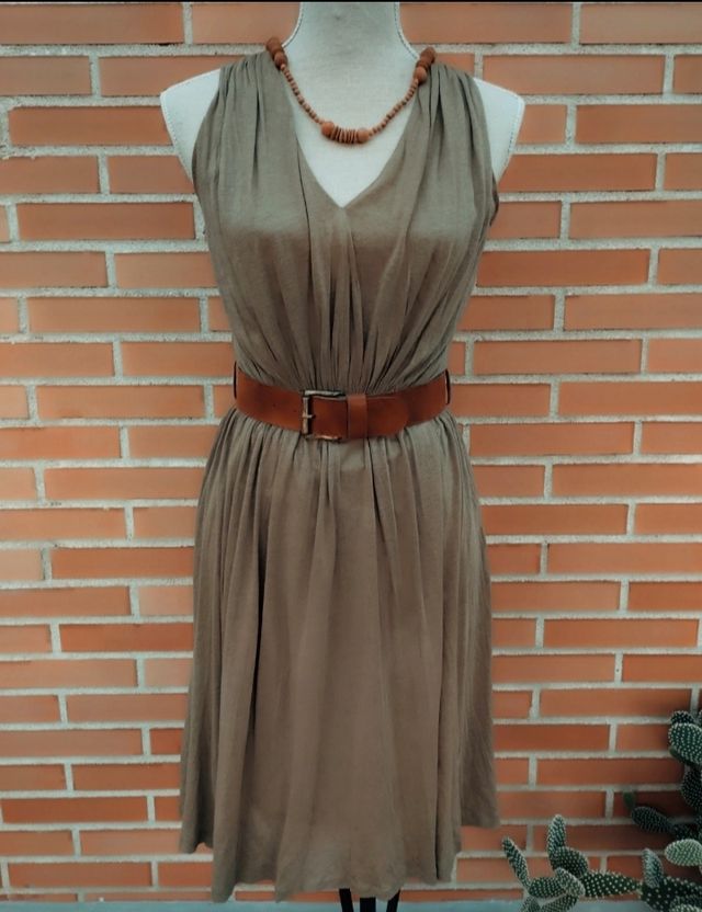 Vestido Mango verde oliva