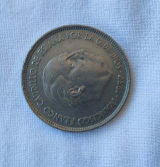 Moneda 25 pesetas España Franco año 1957