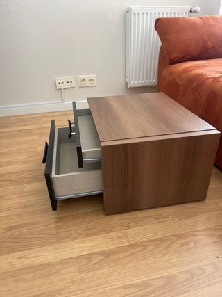 Mesita noche 2 cajones - marrón 57cm ancho 31 alto