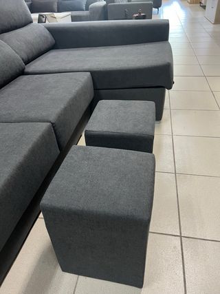 Sofá chaise longue gris - arcón
