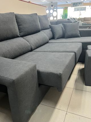 Sofá chaise longue gris - arcón