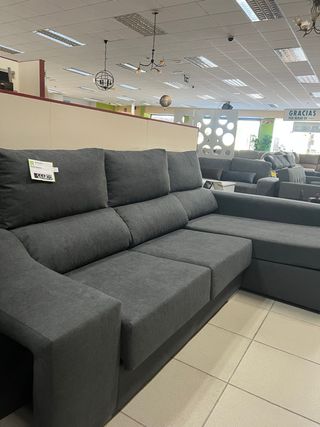 Sofá Chaiselongue Gris - Cama extraíble