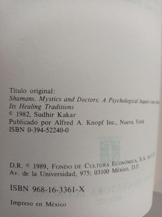 CHAMANES, MÍSTICOS Y DOCTORES SUDHIR KAKAR