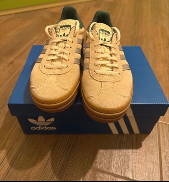 Adidas Gazelle Bold W - Beige/Verde