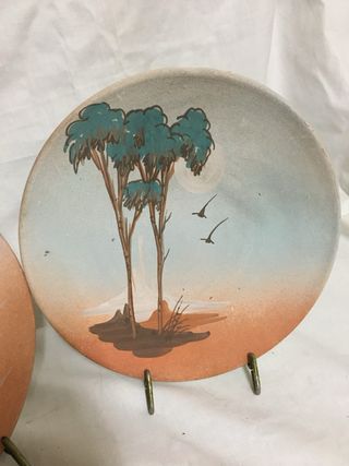 2 Platos Decorativos Cerámica años 70