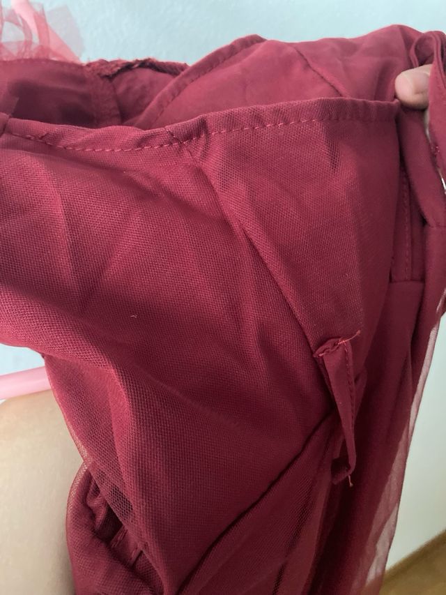 Vestido burdeos corset fiesta