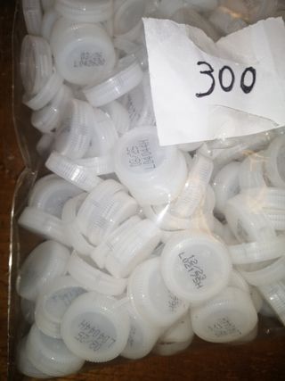 300 tappi bottiglie bianchi riciclo