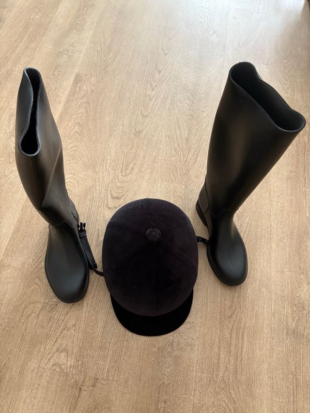 Casco y botas equitación niño o mujer