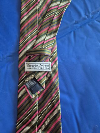 Corbata Vittorio Pacani seda verde-rosa