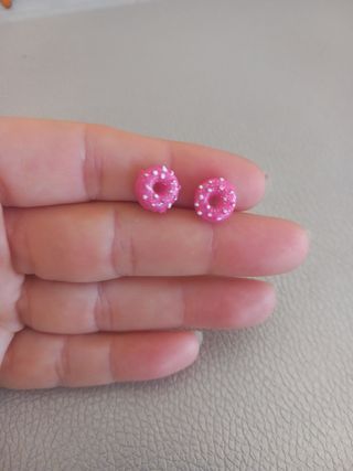 Pendientes donuts rosa-blancos