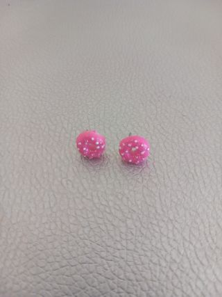 Pendientes donuts rosa-blancos