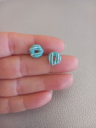 Pendientes donut turquesa