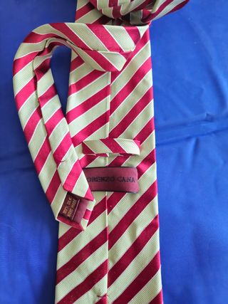 Corbata O.Cana seda roja-beige