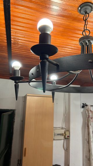 Lampara colgante rústica negra