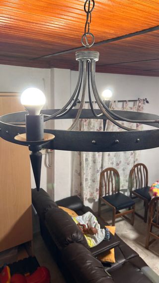Lampara colgante rústica negra