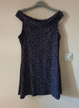 Vestido lunares azul marino