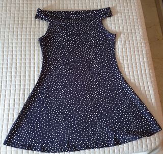 Vestido lunares azul marino