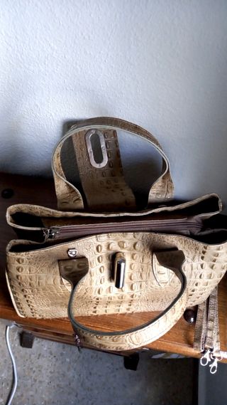 Bolso piel beige Italia