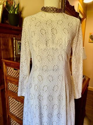 Vestido Blanco Bordado Talla 38/40