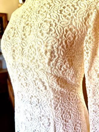 Vestido Blanco Bordado Talla 38/40