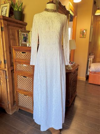 Vestido Blanco Bordado Talla 38/40