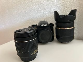 Cámara Nikon D3400 + objetivos + funda + cargador