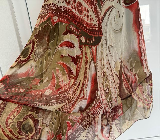 Gonna lunga beige e rossa tg. S