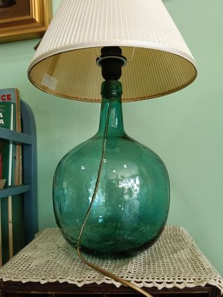 Lámpara vintage cristal verde