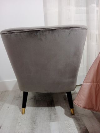 Butaca de terciopelo gris